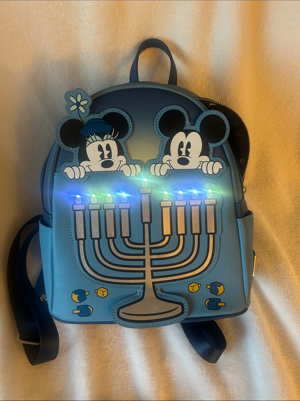 Loungefly Navy Blue Mickey & Gold Accent Mini Backpack